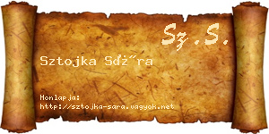 Sztojka Sára névjegykártya