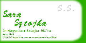 sara sztojka business card